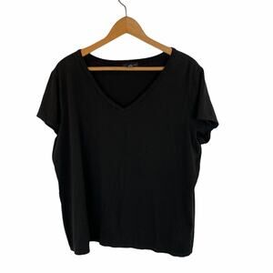 Alfani Black V Neck Short Sleeve Blouse